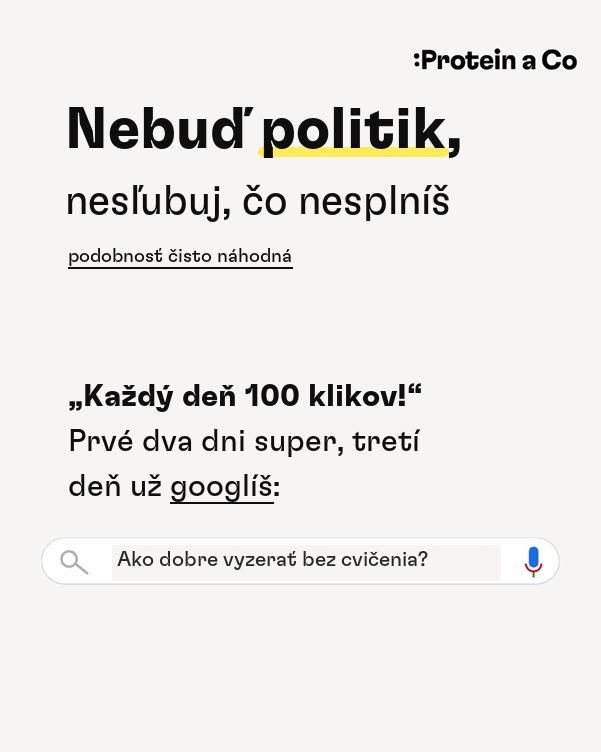 Nebuď politik, nesľubuj, čo nesplníš: Každý deň 100 klikov