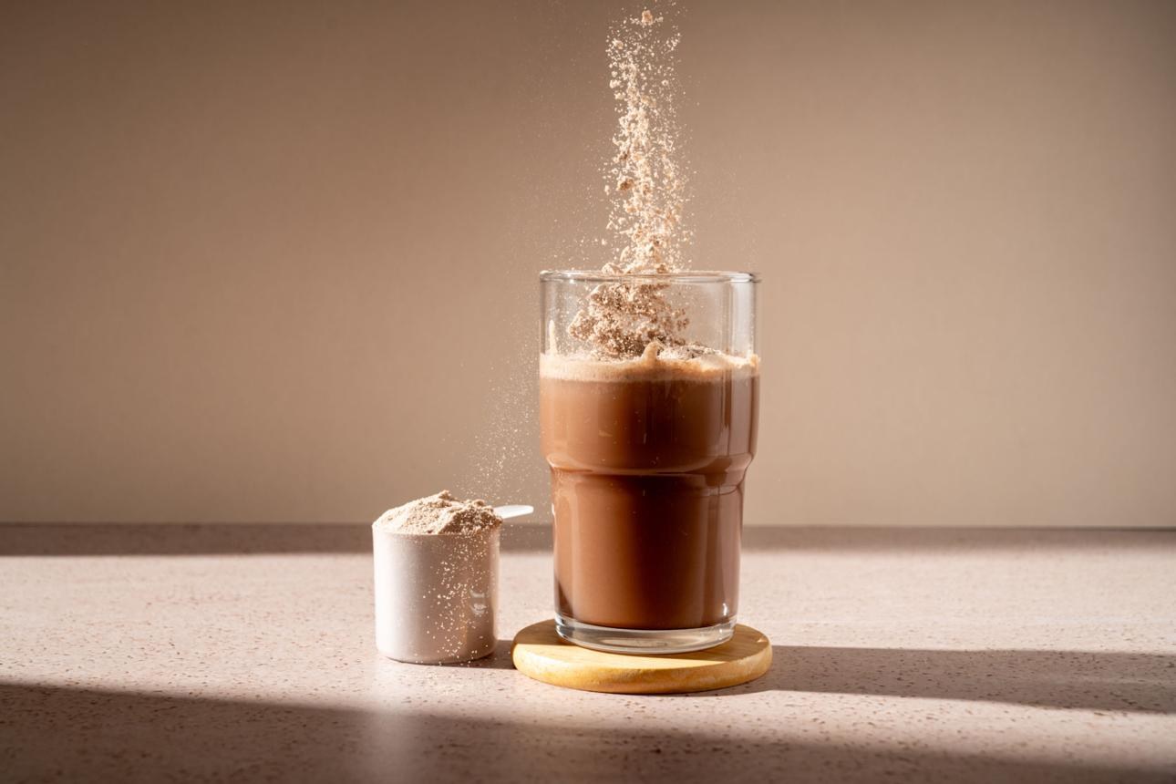 Proteinový shake a proteinový prášek