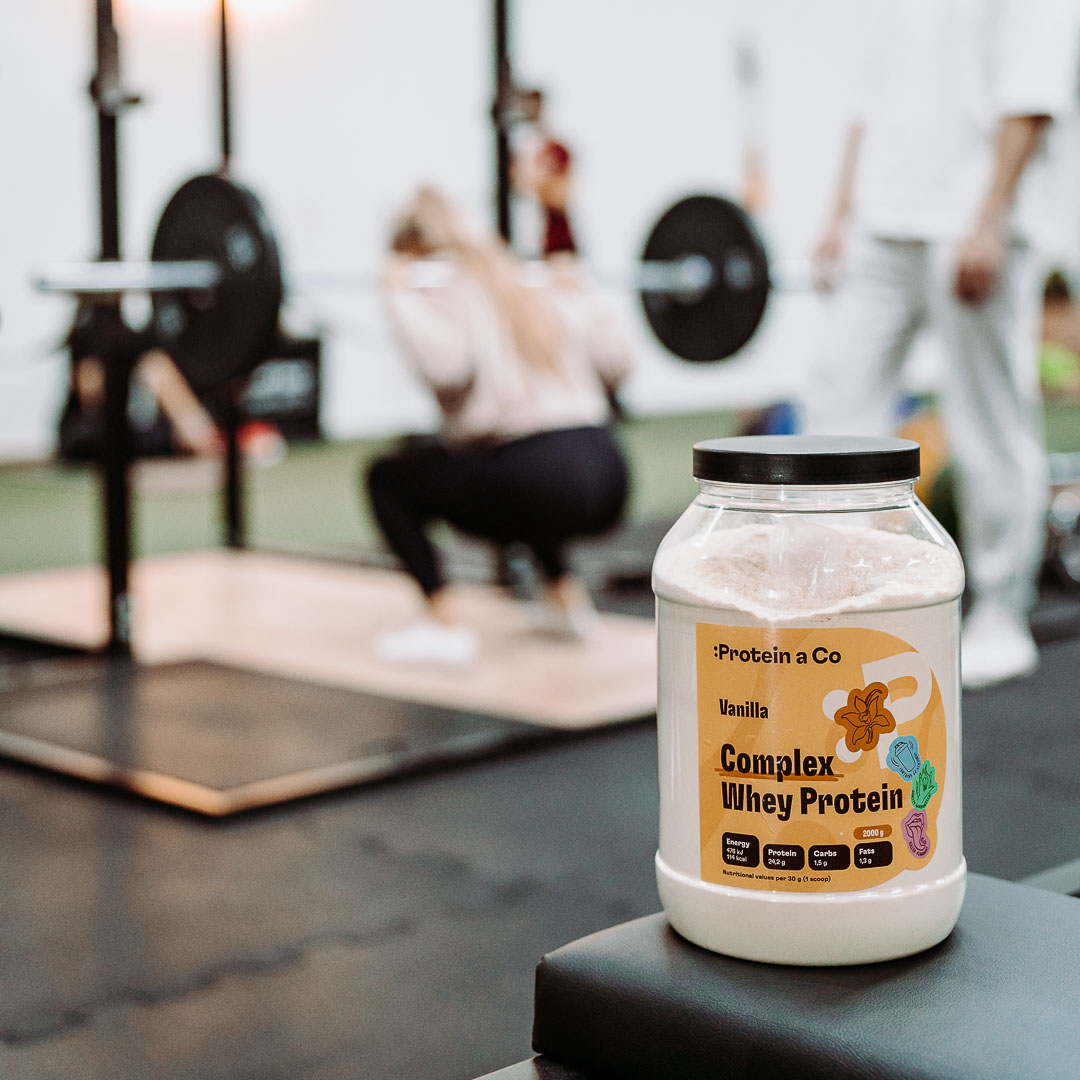 Nádoba Complex Whey Protein v posilňovni