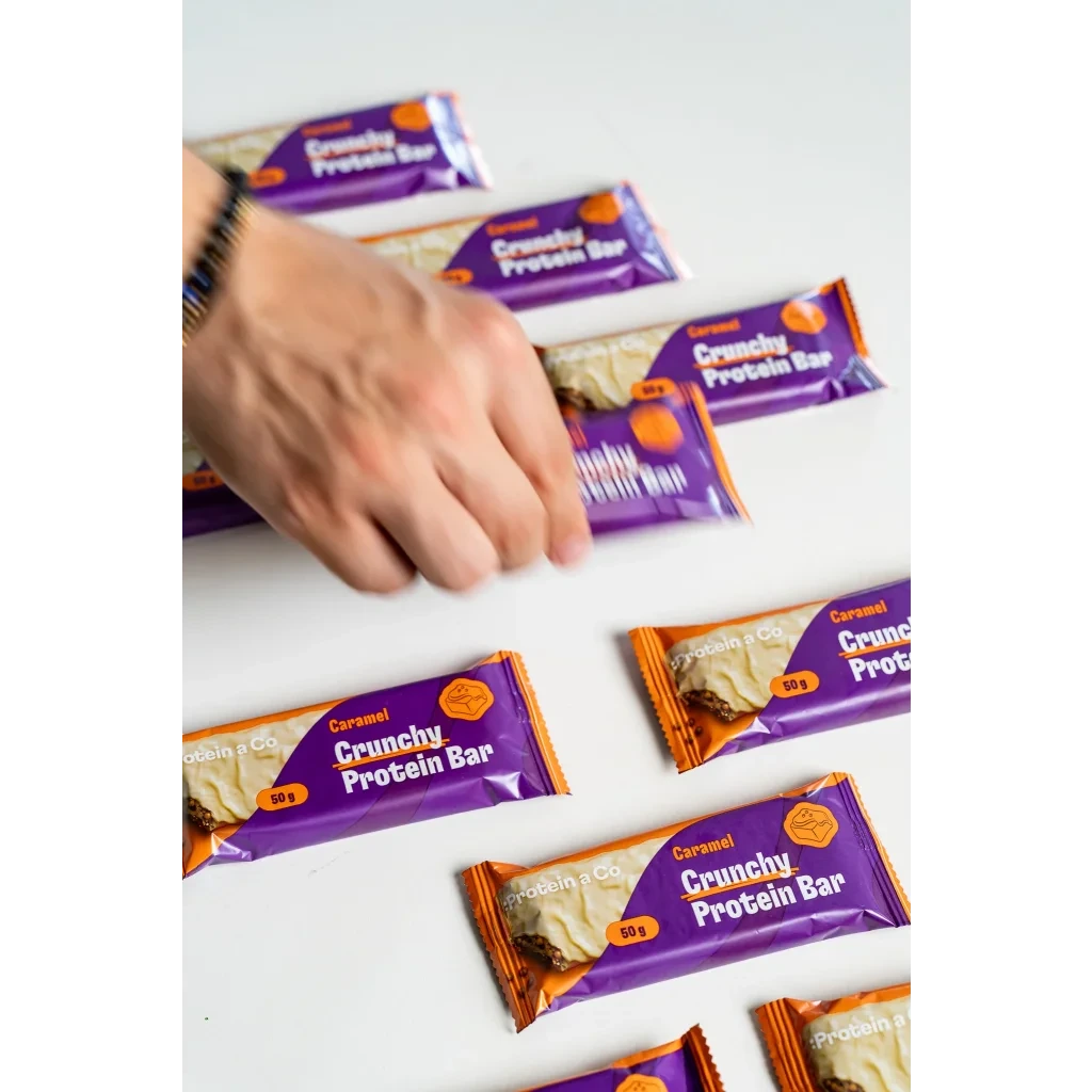 Crunchy proteinové tyčinky karamel