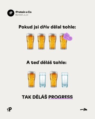 Malý změny = velkej rozdíl. 💪🏼 Nepotřebuješ změnit život přes noc. Stačí, že děláš něco líp než včera. Jedno pivo míň....